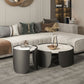 Slate Top Coffee Cocktail Table Tray Top Round Abstract Coffee or End Table