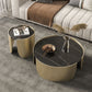 Slate Top Coffee Cocktail Table Tray Top Round Abstract Coffee or End Table