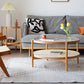Tropical Cocktail Table Storage Round Glass Coffee Cocktail Table Clearhalo 'Coffee & Accent Tables' 'Coffee Tables' 'coffee_tables' 'furn' 'furn_coffee_tables' 'Furniture' 'Living Room Furniture' 7593354
