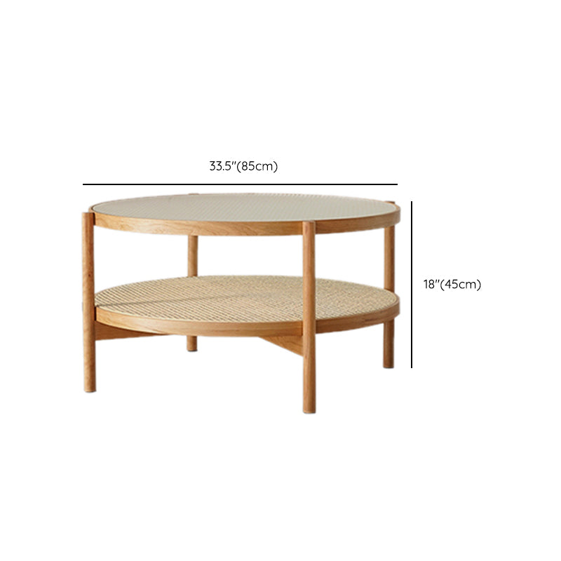 Tropical Cocktail Table Storage Round Glass Coffee Cocktail Table Clearhalo 'Coffee & Accent Tables' 'Coffee Tables' 'coffee_tables' 'furn' 'furn_coffee_tables' 'Furniture' 'Living Room Furniture' 7593364