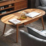 Contemporary Wooden Coffee Table Elliptical 4 Legs Cocktail Table Clearhalo 'Coffee & Accent Tables' 'Coffee Tables' 'coffee_tables' 'furn' 'furn_coffee_tables' 'Furniture' 'Living Room Furniture' 7593405