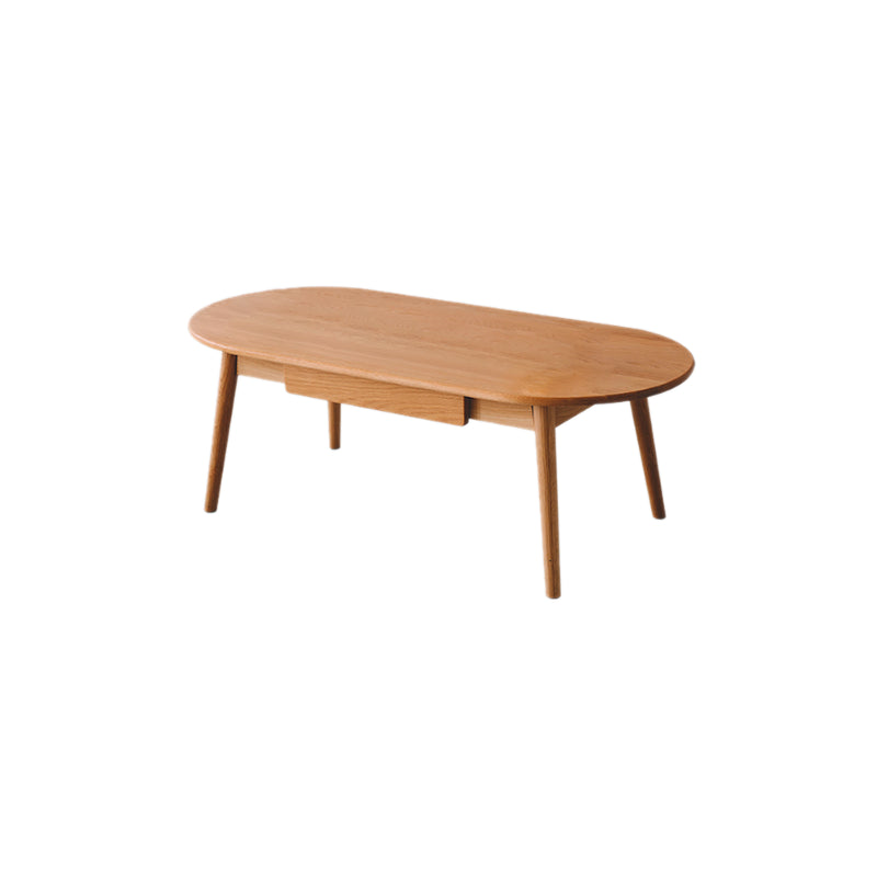 Contemporary Wooden Coffee Table Elliptical 4 Legs Cocktail Table Clearhalo 'Coffee & Accent Tables' 'Coffee Tables' 'coffee_tables' 'furn' 'furn_coffee_tables' 'Furniture' 'Living Room Furniture' 7593410