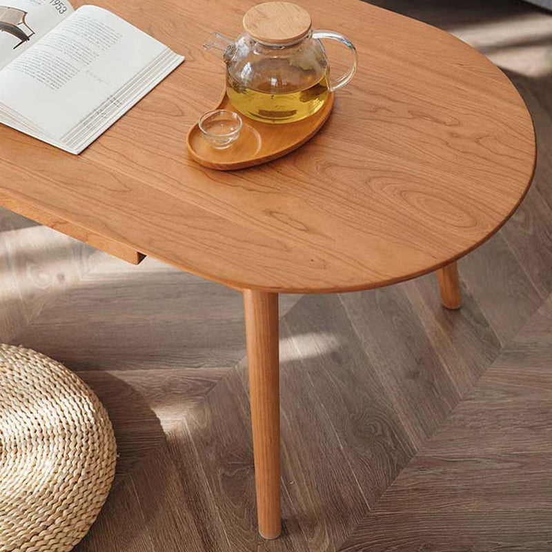 Contemporary Wooden Coffee Table Elliptical 4 Legs Cocktail Table Clearhalo 'Coffee & Accent Tables' 'Coffee Tables' 'coffee_tables' 'furn' 'furn_coffee_tables' 'Furniture' 'Living Room Furniture' 7593412