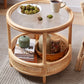 Tropical Cocktail Table Storage Round 4 Legs Coffee Cocktail Table Clearhalo 'Coffee & Accent Tables' 'Coffee Tables' 'coffee_tables' 'furn' 'furn_coffee_tables' 'Furniture' 'Living Room Furniture' 7593463