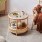 Tropical Cocktail Table Storage Round 4 Legs Coffee Cocktail Table Clearhalo 'Coffee & Accent Tables' 'Coffee Tables' 'coffee_tables' 'furn' 'furn_coffee_tables' 'Furniture' 'Living Room Furniture' 7593464