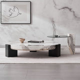 Marble Coffee Cocktail Table Contemporary 3 Legs Coffee or End Table Clearhalo 'Coffee & Accent Tables' 'Coffee Tables' 'coffee_tables' 'furn' 'furn_coffee_tables' 'Furniture' 'Living Room Furniture' 7593472