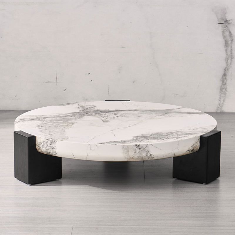 Marble Coffee Cocktail Table Contemporary 3 Legs Coffee or End Table Clearhalo 'Coffee & Accent Tables' 'Coffee Tables' 'coffee_tables' 'furn' 'furn_coffee_tables' 'Furniture' 'Living Room Furniture' 7593474