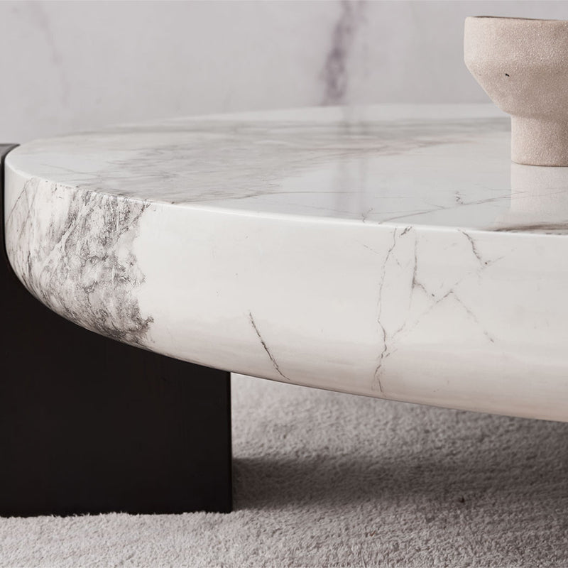 Marble Coffee Cocktail Table Contemporary 3 Legs Coffee or End Table Clearhalo 'Coffee & Accent Tables' 'Coffee Tables' 'coffee_tables' 'furn' 'furn_coffee_tables' 'Furniture' 'Living Room Furniture' 7593480