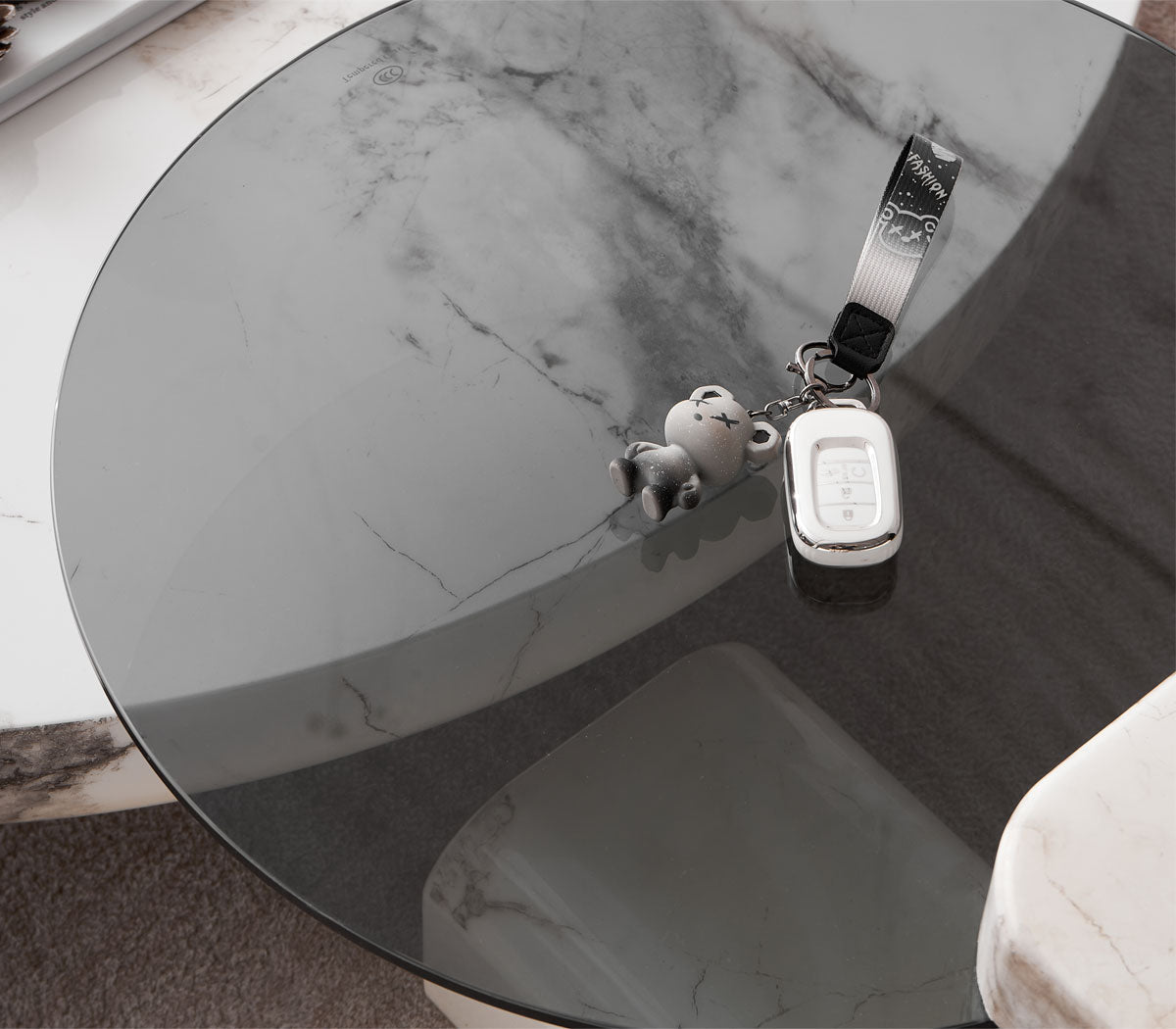 Marble Coffee Cocktail Table Contemporary 3 Legs Coffee or End Table Clearhalo 'Coffee & Accent Tables' 'Coffee Tables' 'coffee_tables' 'furn' 'furn_coffee_tables' 'Furniture' 'Living Room Furniture' 7593482