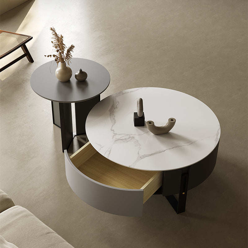 Mesa de cóctel contemporánea Mesa de cóctel de café redonda de piedra