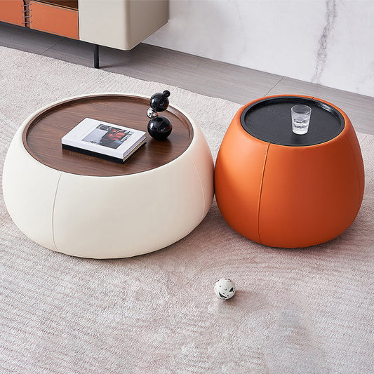 Tray Top Coffee Cocktail Table Wood Drum Coffee or End Table with Trunk Storage Clearhalo 'Coffee & Accent Tables' 'Coffee Tables' 'coffee_tables' 'furn' 'furn_coffee_tables' 'Furniture' 'Living Room Furniture' 7593509