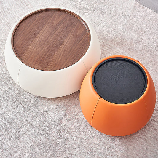 Tray Top Coffee Cocktail Table Wood Drum Coffee or End Table with Trunk Storage Clearhalo 'Coffee & Accent Tables' 'Coffee Tables' 'coffee_tables' 'furn' 'furn_coffee_tables' 'Furniture' 'Living Room Furniture' 7593510