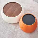 Tray Top Coffee Cocktail Table Wood Drum Coffee or End Table with Trunk Storage Clearhalo 'Coffee & Accent Tables' 'Coffee Tables' 'coffee_tables' 'furn' 'furn_coffee_tables' 'Furniture' 'Living Room Furniture' 7593510