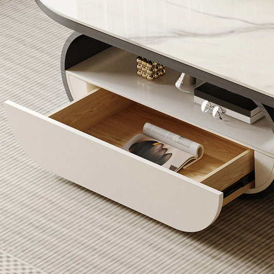 Tavolo da cocktail glam da 15 "H tavolo da cocktail in pietra ovale