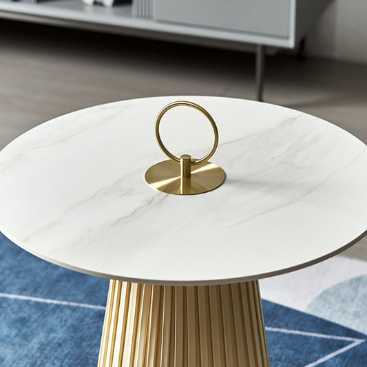 Round Slate Coffee Cocktail Table Abstract Coffee or End Table Clearhalo 'Coffee & Accent Tables' 'Coffee Tables' 'coffee_tables' 'furn' 'furn_coffee_tables' 'Furniture' 'Living Room Furniture' 7593563