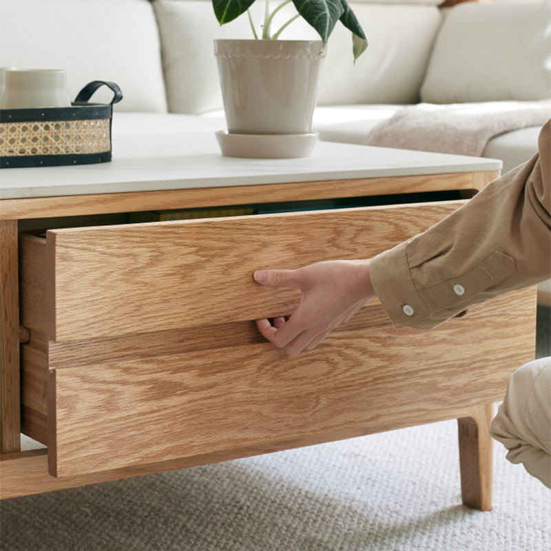 17"H Contemporary Cocktail Table Stone Rectangle Coffee Table Clearhalo 'Coffee & Accent Tables' 'Coffee Tables' 'coffee_tables' 'furn' 'furn_coffee_tables' 'Furniture' 'Living Room Furniture' 7593580