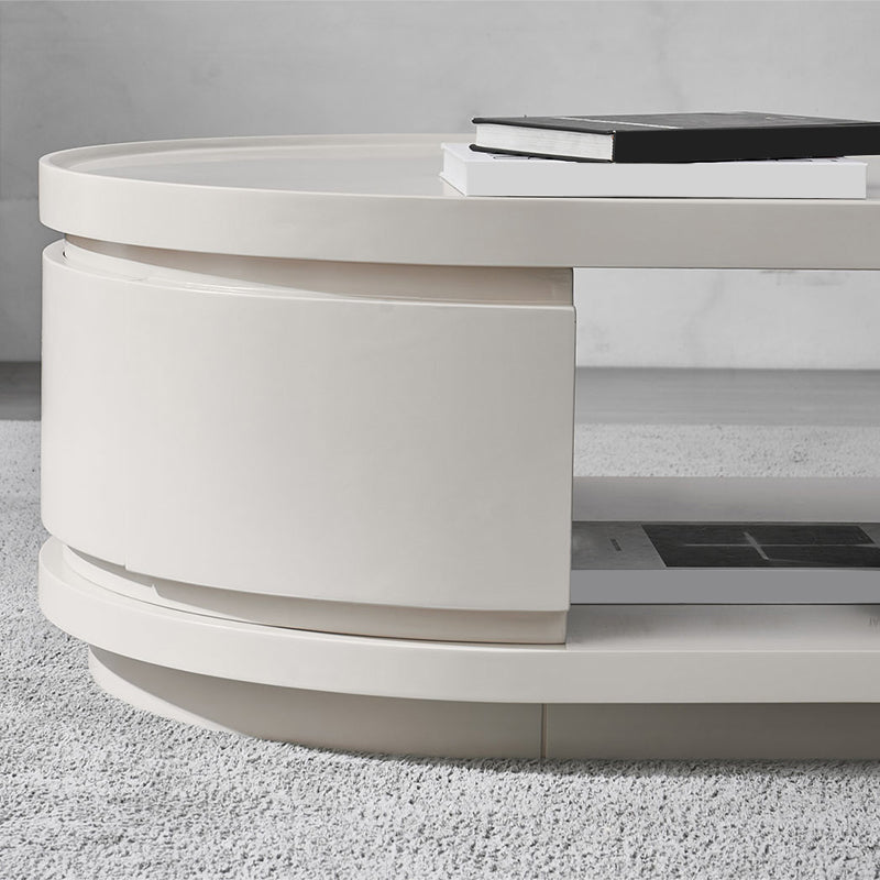 Table basse en bois ou table de bout abstraite avec 4 tiroirs de rangement