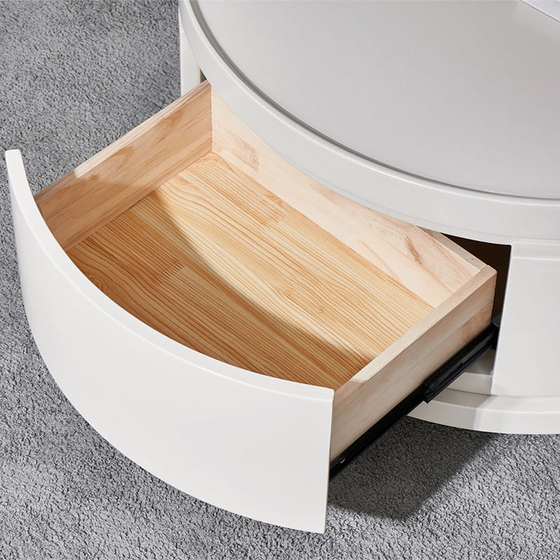 Table basse en bois ou table de bout abstraite avec 4 tiroirs de rangement