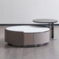 Slate Coffee Cocktail Table Drum Coffee or End Table with 2 Storage Drawers