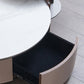 Slate Coffee Cocktail Table Drum Coffee or End Table with 2 Storage Drawers