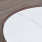 Slate Coffee Cocktail Table Drum Coffee or End Table with 2 Storage Drawers