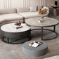 Slate Coffee Cocktail Table Frame Coffee or End Table with Storage Drawers Clearhalo 'Coffee & Accent Tables' 'Coffee Tables' 'coffee_tables' 'furn' 'furn_coffee_tables' 'Furniture' 'Living Room Furniture' 7593614