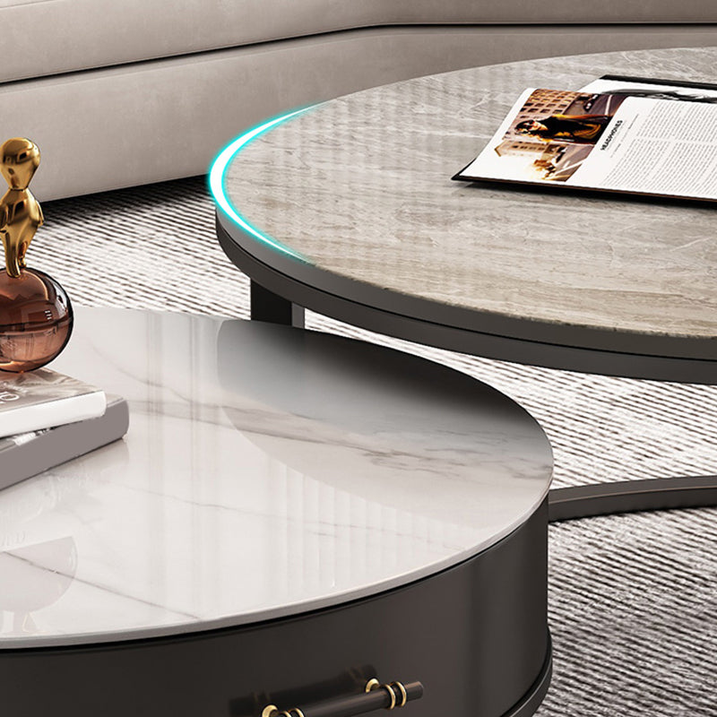 Slate Coffee Cocktail Table Frame Coffee or End Table with Storage Drawers Clearhalo 'Coffee & Accent Tables' 'Coffee Tables' 'coffee_tables' 'furn' 'furn_coffee_tables' 'Furniture' 'Living Room Furniture' 7593620