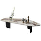 15"H Contemporary Cocktail Table Stone Sled Coffee Cocktail Table Pandora Brown Clearhalo 'Coffee & Accent Tables' 'Coffee Tables' 'coffee_tables' 'furn' 'furn_coffee_tables' 'Furniture' 'Living Room Furniture' 7593626