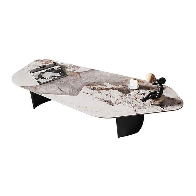 15"H Contemporary Cocktail Table Stone Sled Coffee Cocktail Table Clearhalo 'Coffee & Accent Tables' 'Coffee Tables' 'coffee_tables' 'furn' 'furn_coffee_tables' 'Furniture' 'Living Room Furniture' 7593630