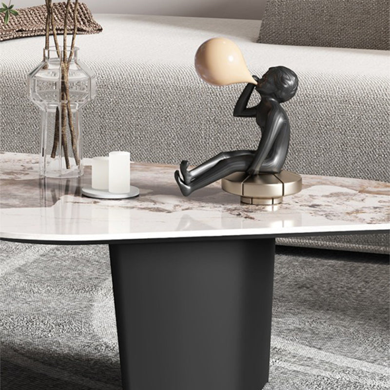 15"H Contemporary Cocktail Table Stone Sled Coffee Cocktail Table Clearhalo 'Coffee & Accent Tables' 'Coffee Tables' 'coffee_tables' 'furn' 'furn_coffee_tables' 'Furniture' 'Living Room Furniture' 7593633