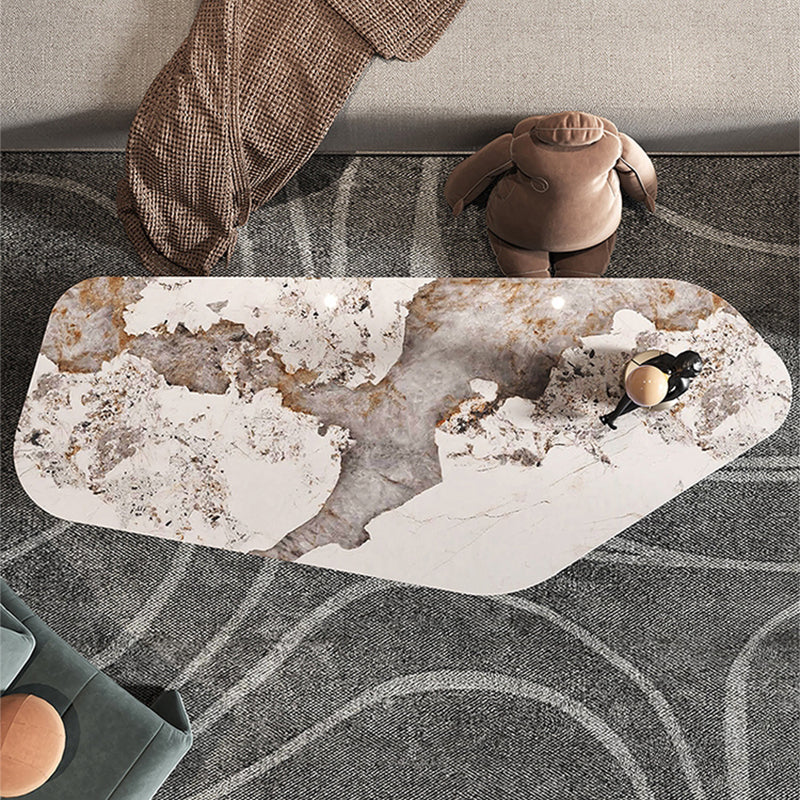 15"H Contemporary Cocktail Table Stone Sled Coffee Cocktail Table Clearhalo 'Coffee & Accent Tables' 'Coffee Tables' 'coffee_tables' 'furn' 'furn_coffee_tables' 'Furniture' 'Living Room Furniture' 7593634