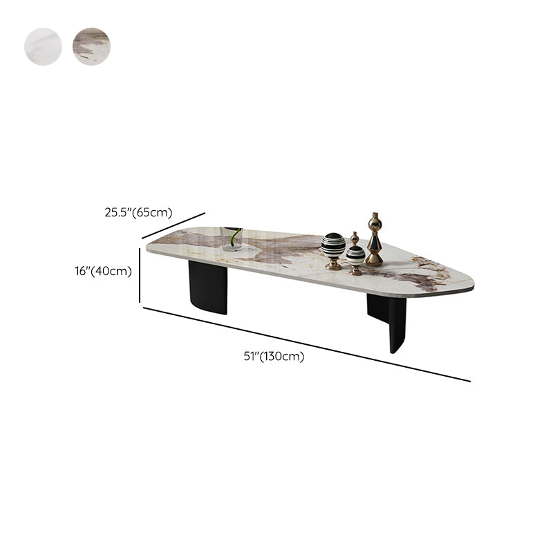 15"H Contemporary Cocktail Table Stone Sled Coffee Cocktail Table Clearhalo 'Coffee & Accent Tables' 'Coffee Tables' 'coffee_tables' 'furn' 'furn_coffee_tables' 'Furniture' 'Living Room Furniture' 7593636