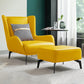 Fixed Back Lounge Chair Leather Side Chair with Black Metal Legs Yellow Leather 1 Piece Clearhalo 'Accent Chairs' 'accent_chairs' 'Chairs & Seating' 'furn' 'furn_accent_chairs' 'Furniture' 'Living Room Furniture' 7593822