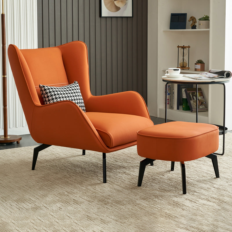 Fixed Back Lounge Chair Leather Side Chair with Black Metal Legs Clearhalo 'Accent Chairs' 'accent_chairs' 'Chairs & Seating' 'furn' 'furn_accent_chairs' 'Furniture' 'Living Room Furniture' 7593826