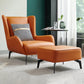 Fixed Back Lounge Chair Leather Side Chair with Black Metal Legs Orange Leather 1 Piece Clearhalo 'Accent Chairs' 'accent_chairs' 'Chairs & Seating' 'furn' 'furn_accent_chairs' 'Furniture' 'Living Room Furniture' 7593827