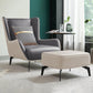 Fixed Back Lounge Chair Leather Side Chair with Black Metal Legs White-Gray Leather 1 Piece Clearhalo 'Accent Chairs' 'accent_chairs' 'Chairs & Seating' 'furn' 'furn_accent_chairs' 'Furniture' 'Living Room Furniture' 7593831
