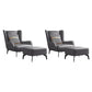 Fixed Back Lounge Chair Leather Side Chair with Black Metal Legs Grey Orange Leather 2 Piece Set Clearhalo 'Accent Chairs' 'accent_chairs' 'Chairs & Seating' 'furn' 'furn_accent_chairs' 'Furniture' 'Living Room Furniture' 7593835
