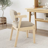 Sedia da ufficio contemporanea sedia a braccio in legno con imbottito