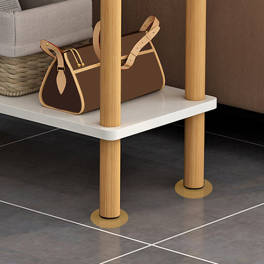 Wood 4 Legs End Table Modern Side End Snack Table with Shelf