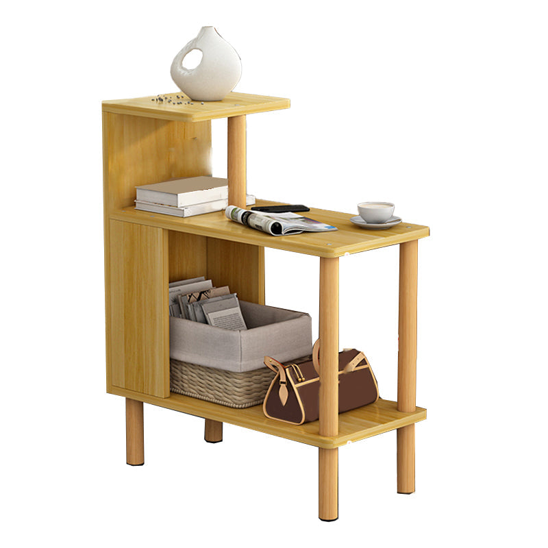 Madera de madera de 4 patas Fin de la mesa del extremo lateral moderno con estante