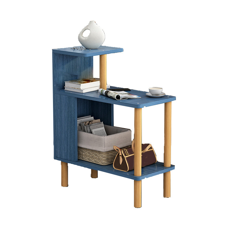 Madera de madera de 4 patas Fin de la mesa del extremo lateral moderno con estante
