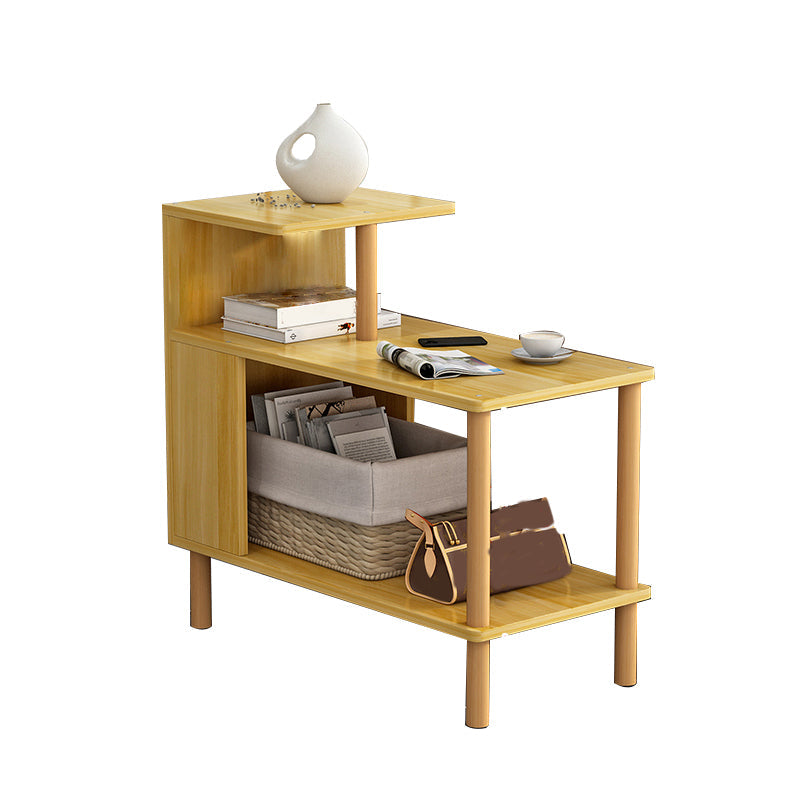 Madera de madera de 4 patas Fin de la mesa del extremo lateral moderno con estante