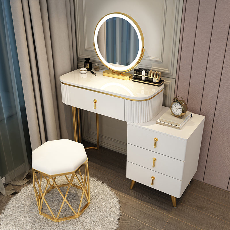 Removable Makeup Counter Lights Vanity Dressing Table with Drawer