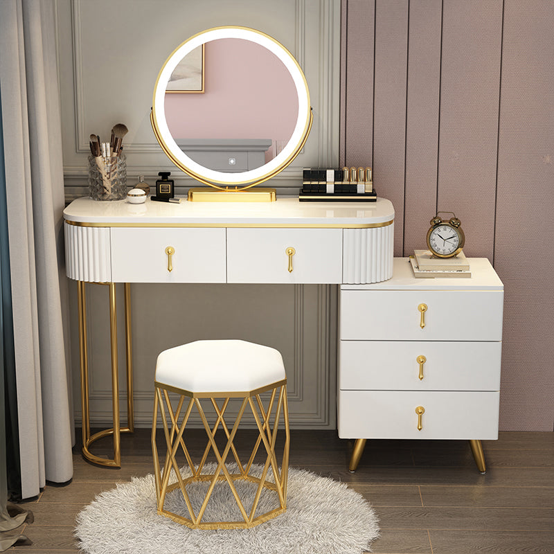 Removable Makeup Counter Lights Vanity Dressing Table with Drawer