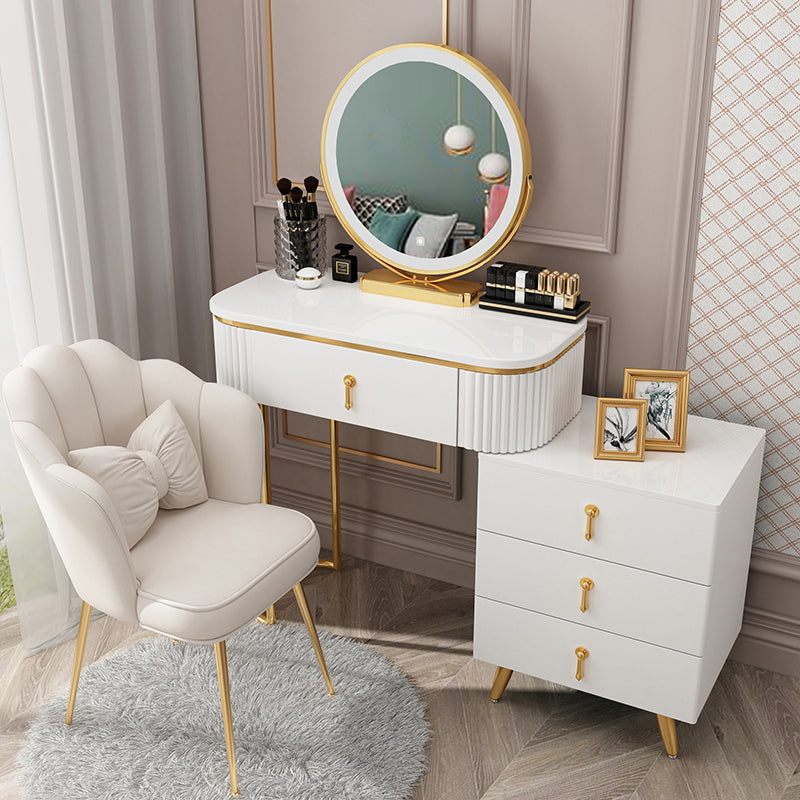 Removable Makeup Counter Lights Vanity Dressing Table with Drawer