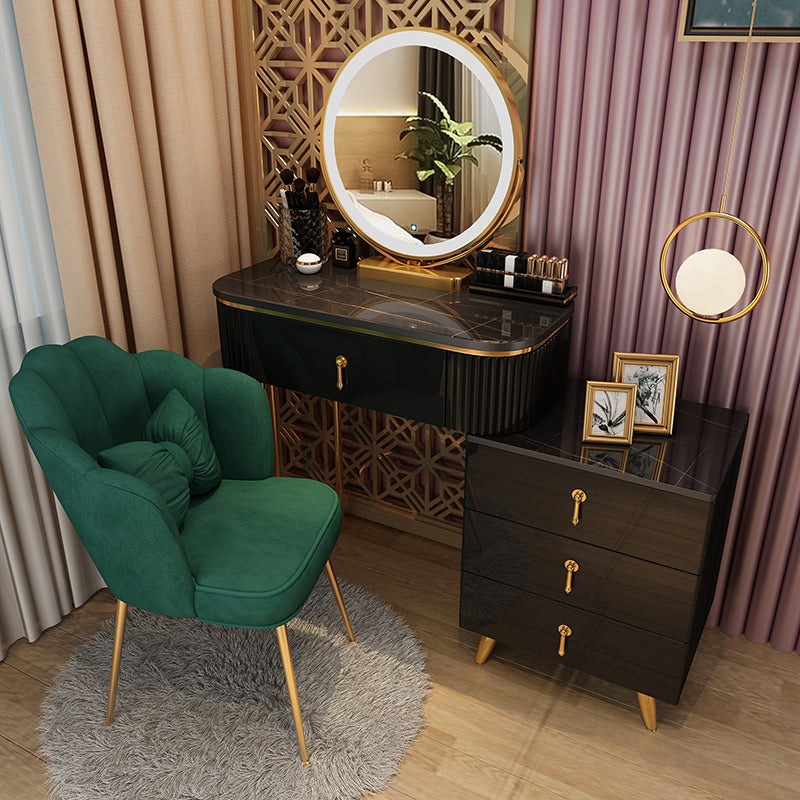 Removable Makeup Counter Lights Vanity Dressing Table with Drawer