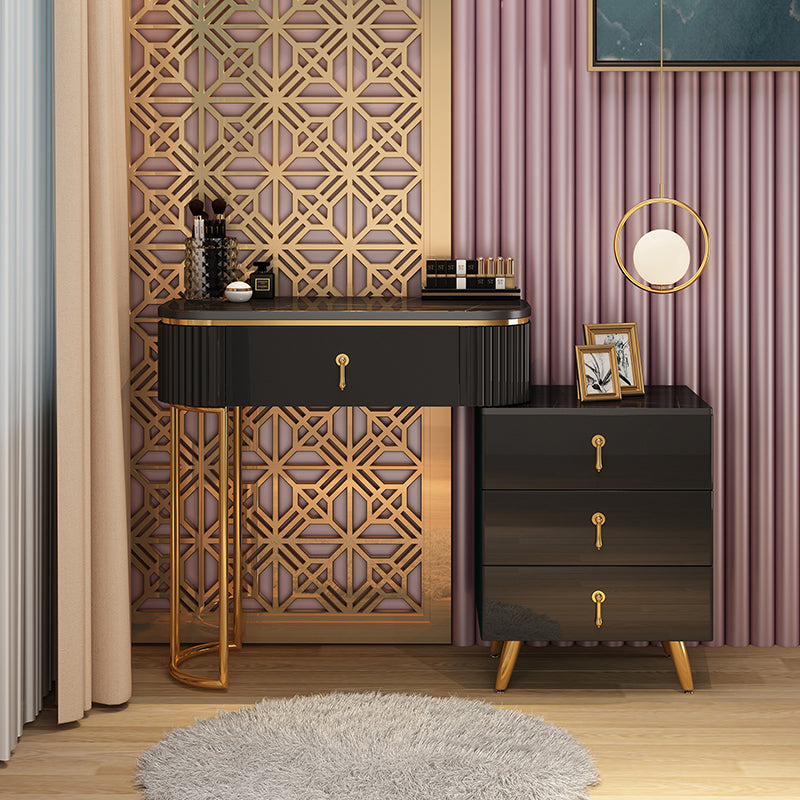 Removable Makeup Counter Lights Vanity Dressing Table with Drawer