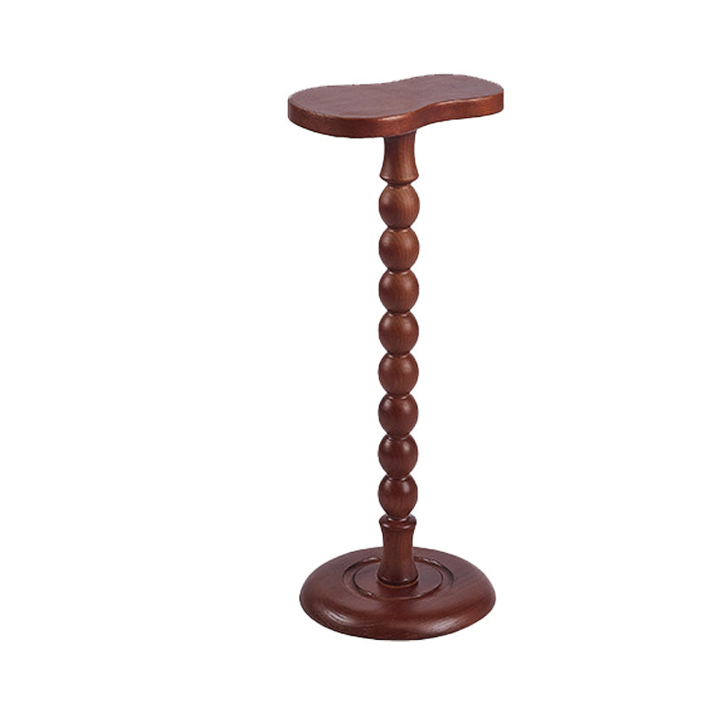 Solid Wood Corner Table Contemporary Side End Table Oval Pedestal Walnut 1 Oval Clearhalo 'Coffee & Accent Tables' 'End & Side Tables' 'end_side_tables' 'furn' 'furn_end_side_tables' 'Furniture' 'Living Room Furniture' 7596844