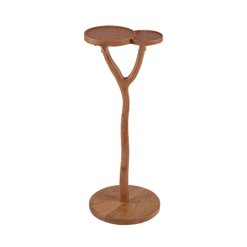 Solid Wood Corner Table Contemporary Side End Table Oval Pedestal Cherry Wood 1 Round Clearhalo 'Coffee & Accent Tables' 'End & Side Tables' 'end_side_tables' 'furn' 'furn_end_side_tables' 'Furniture' 'Living Room Furniture' 7596851