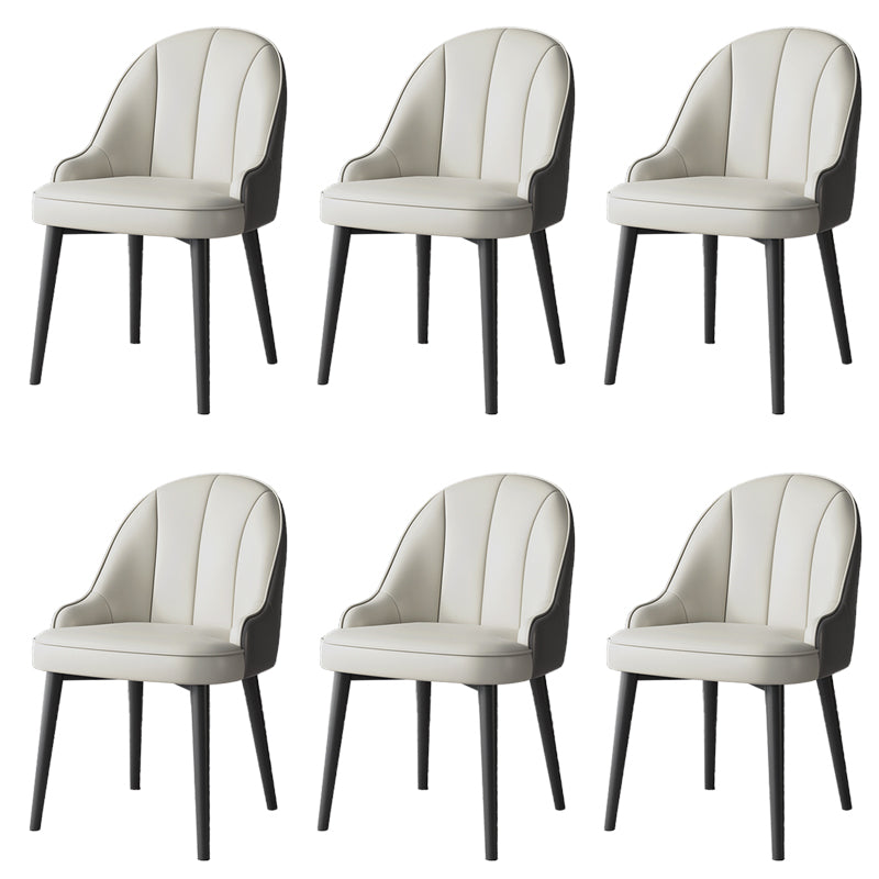 Modern Style Side Chair Leather Parsons Dining Chair for Dining Room 6 Piece Set Clearhalo 'Dining Chairs' 'Dining Tables & Seating' 'dining_chair' 'furn' 'furn_dining_chair' 'Furniture' 'Kitchen & Dining Furniture' 7596863